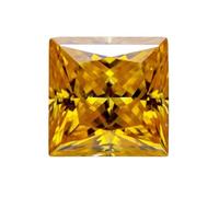 PVUVTNAHW Perles de charme combinées en pierre de moissanite taille princesse VVS1 for la fabrication de bijoux de pointe(Golden yellow,8x8MM- 3CT)