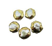 PVUVTNAHW Perles de culture d'eau douce blanches, 5 pièces, for collier pendentif, connecteur de lunette en métal, bricolage