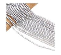 PVUVTNAHW Perles d'espacement en perles d'eau douce naturelles grises AAA de 4 à 5 mm, en forme de riz, for la fabrication de bijoux et d'accessoires DIY, 36 cm