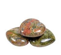 PVUVTNAHW Perles en forme de cœur en pierre naturelle, 30mm, 12 pièces, breloques de guérison en cristal de Quartz for la fabrication de bijoux à bricoler soi-même, collier et Bracelet(Unakite)