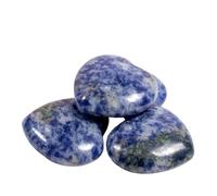 PVUVTNAHW Perles en forme de cœur en pierre naturelle, 30mm, 12 pièces, breloques de guérison en cristal de Quartz for la fabrication de bijoux à bricoler soi-même, collier et Bracelet(Sodalite stone)