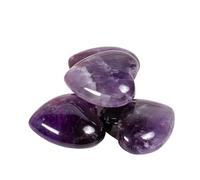 PVUVTNAHW Perles en forme de cœur en pierre naturelle, 30mm, 12 pièces, breloques de guérison en cristal de Quartz for la fabrication de bijoux à bricoler soi-même, collier et Bracelet(Amethyst)