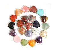 PVUVTNAHW Perles en forme de cœur en pierre naturelle, 30mm, 12 pièces, breloques de guérison en cristal de Quartz for la fabrication de bijoux à bricoler soi-même, collier et Bracelet(Mixed)