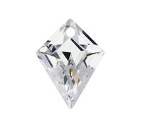 PVUVTNAHW Pierre précieuse en zircon synthétique blanc, taille cerf-volant, à un seul trou, for la création de bijoux.(4x10mm)