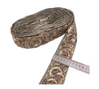 PVUVTNAHW Ruban de broderie en dentelle à paillettes, 2 mètres, 6 cm, for vêtements, robes, accessoires de couture DIY(Coffee)