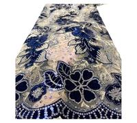 PVUVTNAHW Tissu en dentelle de velours nigérian, largeur 120 cm, 1 yard, tissu brodé for la couture de robes de mariée(WB129-2)