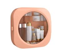 PVYGDXYI Armoire murale peu encombrante avec porte magnétique et façade transparente sans perçage, idéale pour le salon et la chambre à coucher (rose, 32,5 x 11 x 32,5 cm)