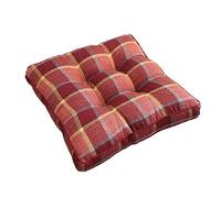 PVYGDXYI Coussins de siège carrés pour chaises de Cuisine, Lot de 2, Coussins de Salle à Manger 40 x 40 cm, Motif à Carreaux Classique, Style Ferme, 8 cm, Extra épais, Rouge