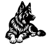 PVYGDXYI Décoration Murale en Métal de Berger Allemand, Sculpture en Silhouette de Fer de 15,75 Pouces, Fresque Murale De Clôture pour Balcon et Terrasse, Surprise Pour Les Amoureux Des Chiens