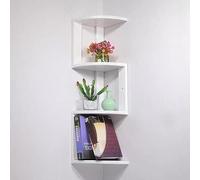 PVYGDXYI Étagère murale d'angle à 3 niveaux en bois robuste pour décoration d'intérieur, salon et chambre à coucher - Meuble mural polyvalent