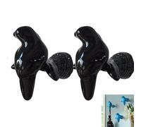 PVYGDXYI Lot de 2 Crochets muraux en Forme de Goutte d'eau, Crochet Mural décoratif pour Suspendre des vêtements, des Serviettes, des Sacs à Dos, des laisses pour Chien (Perroquet Noir)