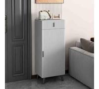 PVYGDXYI Petite étagère à chaussures verticale de grande capacité avec tiroirs, pour porte d'entrée d'entrée avec étagères de rangement en bois (gris clair, 40 cm)