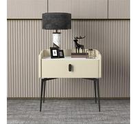 PVYGDXYI Table de chevet moderne minimaliste en bois massif avec comptoir en ardoise, armoire de rangement à tiroirs, table de chevet grise, commode de chambre à coucher, bois