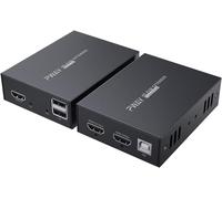 Pw-Ht225Hk Hdmi Kvm Usb Extender 165Ft/50M Transmission Sur Single Cat5E/6/7 Full Hd 1080P Support Loop Out 3D Edid Fonction