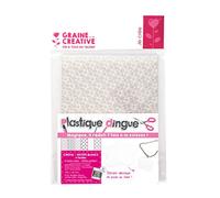 PW International - Plastique dingue cristal / motifs blancs , sachet de 6 feuilles de 100 x 130 mm, 3 ans et plus