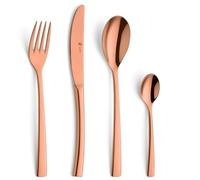 PW Paul Wirths Swing 1200 PVD set de couverts, 4 pièces, cuivre, acier inoxydable 18/10, poli et lavable au lave-vaisselle, set de couverts