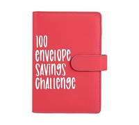 PW TOOLS 100 Envelope Challenge Binder, Money Organizer Savings A5 Budget Binder Book with Cash Envelopes Mini Budgeting For Planner & Saving Rouge