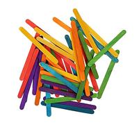 PW TOOLS Bâtons en Glace Batonnet, 50 pièces, Bois Multicolores, Bois Bricolage, Abaisse Langue, pour Les Projets et l'Artisanat, Décoration la Maison bâtons d'artisanat en Bois