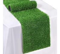 PW TOOLS Chemin de Table en Gazon Artificiel, 35 x 120 cm, Nappe et Tapis de Table en Faux Gazon pour Décorations de Pâques, Fête de Thé et Jardin d'Été