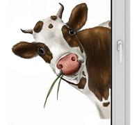 PW TOOLS fenêtre Vache,Stickers muraux Vache | Intéressant drôle Peeking Cow Wall Sticker, Vache Wall Decals Stickers, Farm Cute Animal Theme Windows Clings Sticker for Classroom