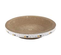 PW TOOLS Griffoir en Carton pour Chat, Tapis à gratter pour Forme Ovale/Ron, Protection canapé,Coussinets lit à gratter pour Chat,lit Salon à gratter en Carton pour la Protection des Meubles