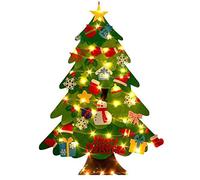 PW TOOLS Noël pour Les Enfants, Feutre Sapin Noël Montessori avec sapins Noël légers Que Les Enfants Peuvent décorer avec 21 pièces d'ornements détachables, Fournitures fête, décoratio