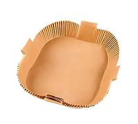 PW TOOLS Papier Sulfurisé carré pour Friteuse à Air, Cuisson Air Fryer Jetable,Feuilles Cuisson Étanche Antiadhésive Paper Liner pour Poêle Four Ondes Friteuse à Air Chaud, 24 cm