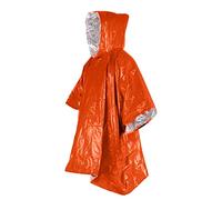 PW TOOLS Poncho d'urgence avec Chaleur et Couverture Pluie Thermique réversible en Mylar avec côté réfléchissant pour Une Meilleure visibilité, équipement Survie pour Le Camping en Plein air