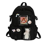 PW TOOLS Sac à Dos avec épingle et Accessoires, Mignons Sacs à Dos d'école pour Adolescentes, Sac d'école de Grande capacité, Sac à Dos de Voyage esthétique pour Filles