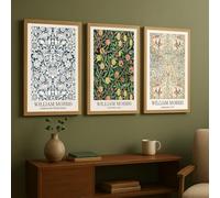 PWAAHDC Lot de 3 Tableaux Muraux William Morris Vintage Neutre - Affiches Décoration Murale Salon et Chambre, Posters Muraux Sans Cadre pour Maison, 30x40 cm