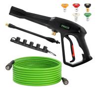 PWACCS Pistolet et tuyau de nettoyeur haute pression avec lance, compatible avec Ryobi, Green Works et Karcher, 2000 psi, 5 embouts