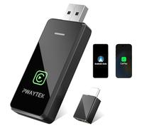 PWAYTEK Adaptateur CarPlay sans Fil 2025 pour iPhone - Convertisseur USB-C/A 5GHz WiFi, Plug & Play Instantané, Compatible Voitures 2016+ et iOS 10+, Connexion Automatique Ultra-Rapide