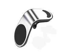 PWCFFF Support Téléphone Voiture pour Abarth 500e, Support Porte Téléphone Voiture Magnétique avec Prise d'air Type L Aimant Porte téléphone Magnetique,Silver