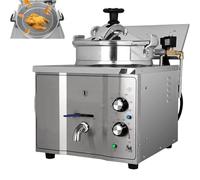 PweKzxt Friteuse Professionnelle, Friteuse éLectrique De Comptoir à Pression, Cuiseur à Poulet Frit Haute Pression, Friteuse De Cuisine 16 L en Acier Inoxydable, Machine De Cuisson pour Friteuse