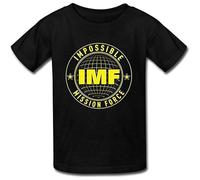 Pwlz Night Spread Kid's Impossible Mission Force Imf Logo Unisex O-Neck 100% Cotton Short-Sleeve T-Shirts Black XL