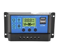 PWM 30A 12V 24V Régulateur de Charge à Double Panneau Solaire avec 5V Double Port USB, 10/20/30A Intelligent Contrôleur de Charge Solaire de LCD Affichage (YJSS-30A)