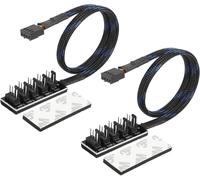 PWM 4 Pin Fan Splitter for PC and CPU-1 to 5 Way Adapter (0.3m)-Pack of 2