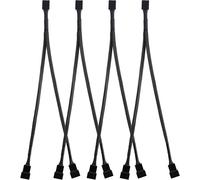 PWM Fan Splitter Cable,Converter 1 to 2,Black Braided Lined,4 Pieces
