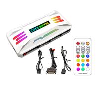 PWM Remote Fan Temperature Controller Integrator,RGB Light Adapter for Computer,8 Ports 4 Pin Fan Speed Controller