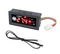 PWM Ventilateur 4 broches avec sonde de température, DC 12 V 3 A régulateur avec affichage numérique, contrôle de vitesse pour boîtier PC et serveur, design compact (3P + points noirs)