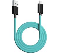 PWNAGE Câble USB C ultra flexible en paracorde pour clavier de jeu, souris, chargement, câble de clavier mécanique à double manchon, 1,8 m USB-A vers USB-C, couleur menthe