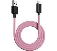 PWNAGE Câble USB C ultra flexible en paracorde ultra personnalisée pour clavier de jeu, souris, chargement, câble de clavier mécanique à double manchon, 1,8 m USB-A vers USB-C (rose)