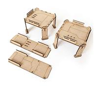 Pwork Wargames Combat Zone 01 - Ensemble de décors de Science-Fiction pour Miniatures à l'échelle 28mm / 35mm - Miniatures de Table Wargame 3D Scenery Terrain - MDF 3mm