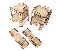 Pwork Wargames Combat Zone 02 - Ensemble de décors de Science-Fiction pour Miniatures à l'échelle 28mm / 35mm - Miniatures de Table Wargame 3D Scenery Terrain - MDF 3mm