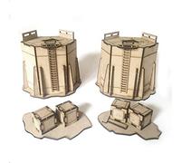 Pwork Wargames Industrial 01 - Set de décors industriels pour Miniatures à l'échelle 28mm / 35mm - Miniatures de Table Wargame 3D Scenery Terrain - MDF 3mm