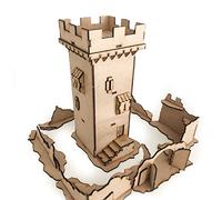 Pwork Wargames Medieval Lost Burg 02 - Ensemble de décors de Ville médiévale pour Miniatures à l'échelle 28mm / 35mm - Miniatures de Table Wargame 3D Scenery Terrain - MDF 3mm