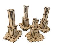 Pwork Wargames Medieval Lost Burg 04 - Ensemble de décors de Ville médiévale pour Miniatures à l'échelle 28mm / 35mm - Miniatures de Table Wargame 3D Scenery Terrain - MDF 3mm
