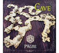 PWORK WARGAMES The Cave (La Caverne) - Cartes tactiques 3D Rpg Fantasy Dungeon Tiles - Cartes tactiques 3D modulaires en MDF 3 mm