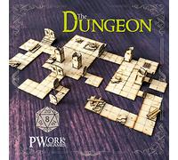 Pwork Wargames The Dungeon - Cartes tactiques 3D Rpg Fantasy Dungeon Tiles - Cartes tactiques 3D modulaires en MDF 3 mm