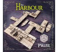 PWORK WARGAMES The Harbour (Le port) - Cartes tactiques 3D RPG fantasy donjon tiles - Cartes tactiques 3D modulaires en MDF 3 mm